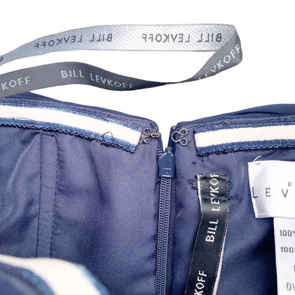 Bill Levkoff Chiffon Short Strapless Dress Sweetheart Neckline Navy 6 Bridesmaid - Picture 6 of 12